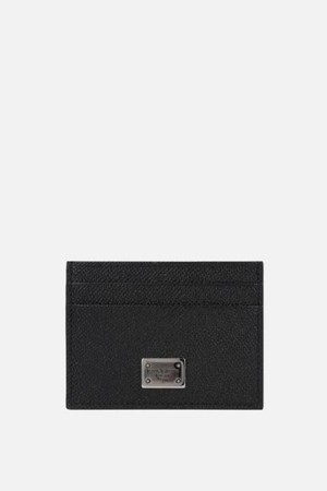 돌체앤가바나 남성 카드지갑 logo plate detailed Dauphine leather card case NB26