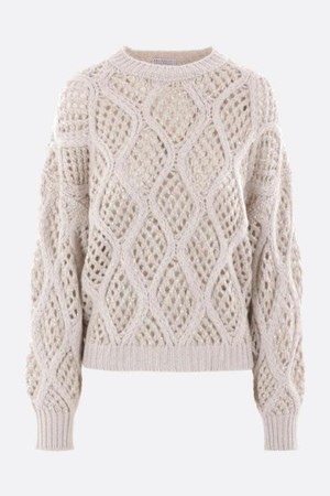 브루넬로 쿠치넬리 여성 니트 스웨터 Dazzling Net   Cable cashmere pullover NB26