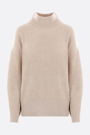 브루넬로 쿠치넬리 여성 니트 스웨터 cashmere and wool pullover with sequins NB26