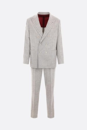 브루넬로 쿠치넬리 남성 정장 pinstriped alpaca and wool two piece suit NB26