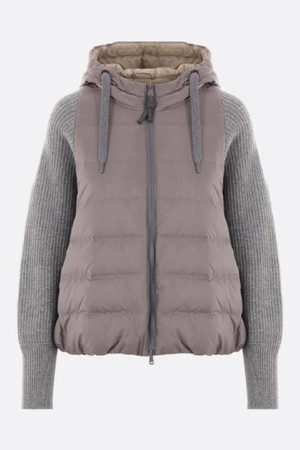 브루넬로 쿠치넬리 여성 패딩 nylon and knit down jacket NB26