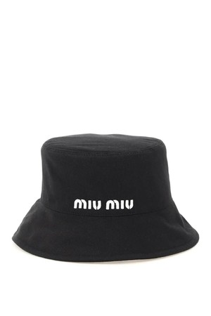 미우미우 여성 모자 bucket hat with logo embroidery NB02