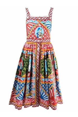 돌체앤가바나 여성 원피스 CARRETTO PRINT COTTON DRESS NB30