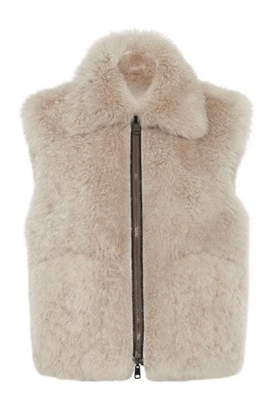 브루넬로 쿠치넬리 여성 자켓 SHEARLING AND CASHMERE REVERSIBLE WAISTCOAT NB30