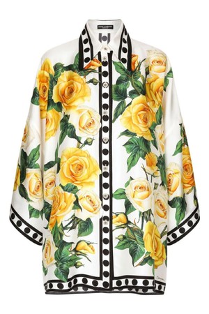 돌체앤가바나 여성 셔츠 블라우스 ROSES PRINT SILK SHIRT NB30