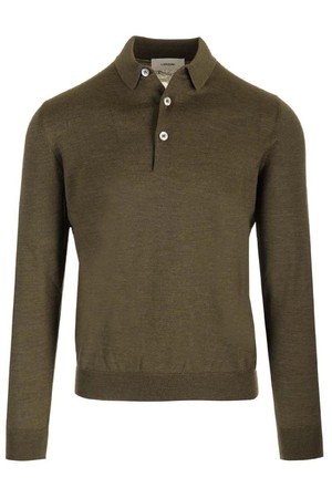 라르디니 남성 폴로티 Green wool long sleeved polo shirt NB19