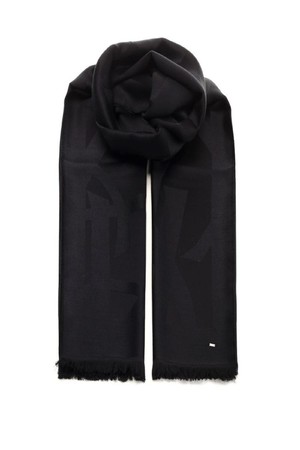 생로랑 남성 스카프 MONOGRAM scarf in wool jacquard NB19