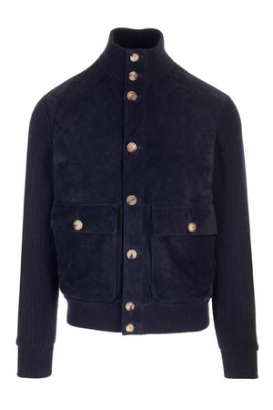 브루넬로 쿠치넬리 남성 자켓 Suede and cashmere knit jacket NB19