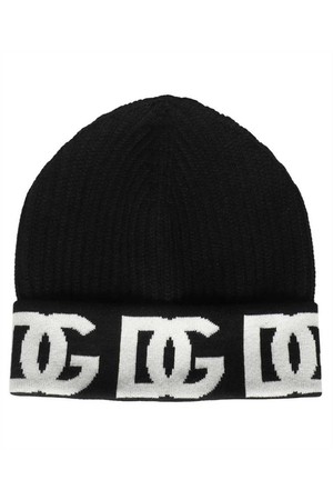 돌체앤가바나 남성 모자 Dolce   Gabbana GXK46T JAWM3 DG LOGO JACQUARD Beanie   Black NB24