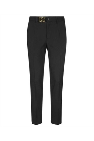 돌체앤가바나 남성 팬츠 Dolce   Gabbana GVFOET FU234 LOGO BUCKLE TAPERED Trousers   Black NB24