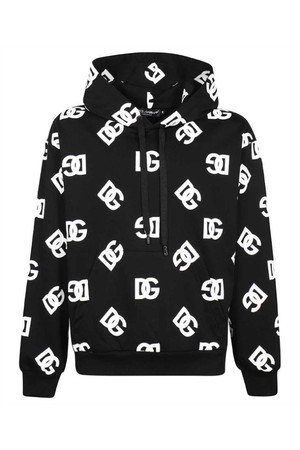 돌체앤가바나 남성 맨투맨 후드 Dolce   Gabbana G9XJ6T G7FZJ ALL OVER DG PRINT Hoodie   Black NB24