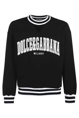 돌체앤가바나 남성 맨투맨 후드 Dolce   Gabbana G9XM4Z FU7DU LOGO APPLIQU� VARSITY Sweatshirt   Black NB24