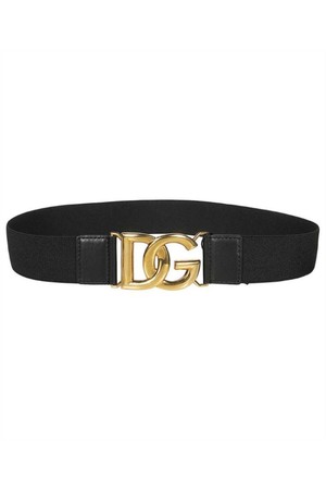 돌체앤가바나 여성 벨트 Dolce   Gabbana BE1459 AQ271 LOGO PLAQUE ELASTICATED Belt   Black NB24