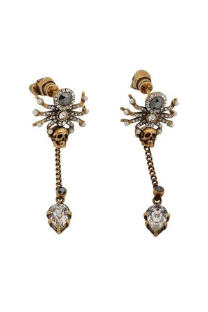 알렉산더 맥퀸 여성 귀걸이 Alexander McQueen 710485 J160T JEWELLED SPIDER Earrings   Gold NB24