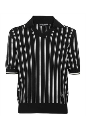 돌체앤가바나 남성 폴로티 Dolce   Gabbana GXJ96Z JDML6 DG PATCH STRIPED Polo   Black NB24