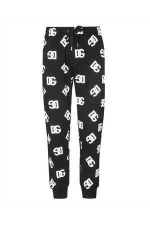 돌체앤가바나 남성 팬츠 Dolce   Gabbana GVNTAT G7FZJ ALL OVER LOGO PRINT TRACK Trousers   Black NB24