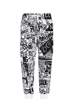 돌체앤가바나 남성 팬츠 Dolce   Gabbana GVNTAT G7FZK FLOCKED GRAFFITI PRINT Trousers   White NB24