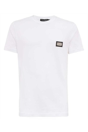 돌체앤가바나 남성 티셔츠 Dolce   Gabbana G8PT1T G7F2I COTTON BRANDED TAG T shirt   White NB24