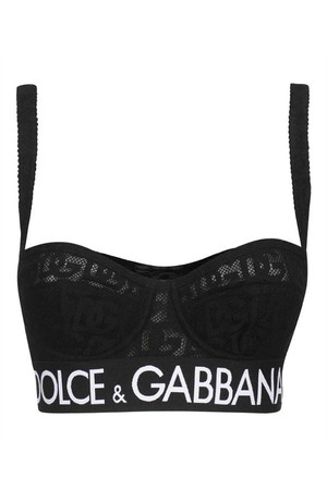 돌체앤가바나 여성 속옷 Dolce   Gabbana O1D62T FLEAQ JACQUARD TULLE BALCONETTE Bra   Black NB24