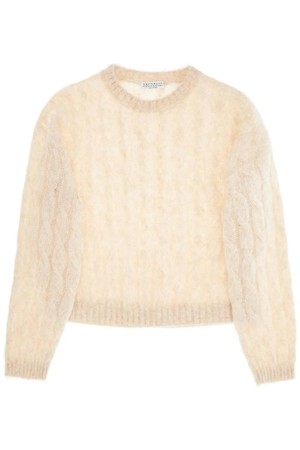 브루넬로 쿠치넬리 여성 스웨터 knitted wool and mohair cable k NB02