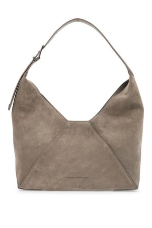 브루넬로 쿠치넬리 여성 숄더백 bc duo suede leather hobo bag with NB02