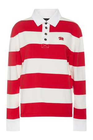 디스퀘어드2 여성 티셔츠 Striped cotton knit polo NB01