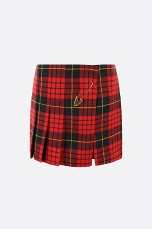 알렉산더 맥퀸 여성 스커트 tartan wool miniskirt NB26