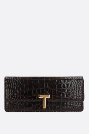 톰포드 여성 클러치백 T clutch in crocodile embossed leather NB26