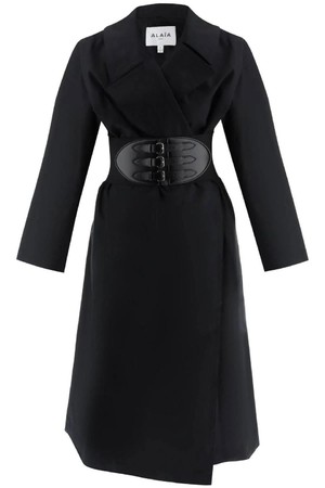 알라이아 여성 트렌치코트 belted trench coat in technical cotton NB02