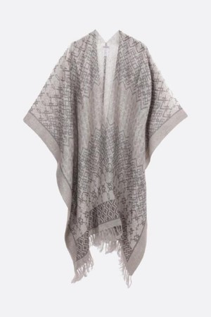 브루넬로 쿠치넬리 여성 자켓 geometric print linen and lurex blend poncho NB26