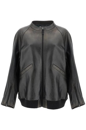 더로우 여성 레더 자켓 oversized leather jacket for NB02