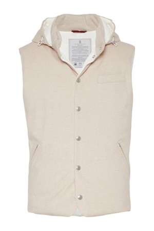 브루넬로 쿠치넬리 남성 자켓 SLEEVELESS DOWN WAISTCOAT WITH DETACHABLE HOODIE NB30