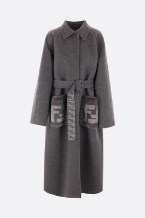 펜디 여성 코트 double wool coat with fur pockets NB26