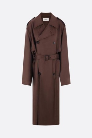 생로랑 여성 트렌치코트 double breasted silk trench coat NB26