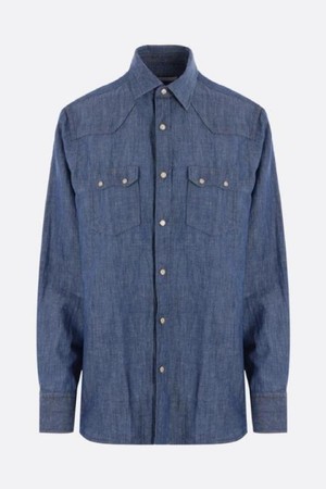 라르디니 남성 셔츠 cotton and linen chambray shirt NB26