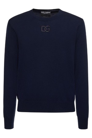 돌체앤가바나 남성 스웨터 Logo embroidered wool crewneck sweater NB01