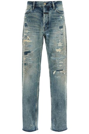 피어오브갓 남성 청바지 distressed straight cut jeans with a NB02