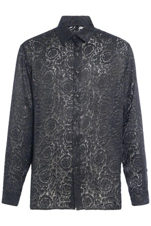 베르사체 남성 셔츠 Barocco printed viscose   silk shirt NB01