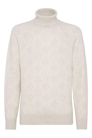 브루넬로 쿠치넬리 남성 스웨터 ALPACA GEOMETRIC JACQUARD HIGH NECK SWEATER NB30