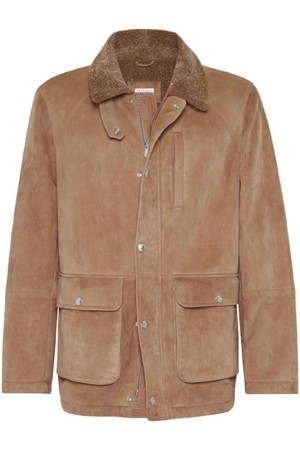 브루넬로 쿠치넬리 남성 레더 자켓 SUEDE SHEARLING FIELD JACKET NB30