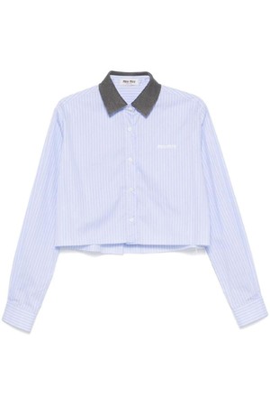 미우미우 여성 셔츠 블라우스 STRIPED COTTON SHIRT NB30