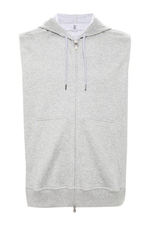 브루넬로 쿠치넬리 남성 맨투맨 후드 COTTON SLEEVELESS HOODIE NB30