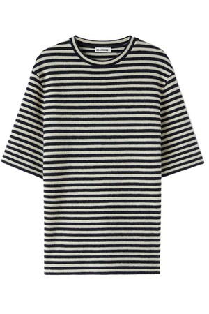 질샌더 남성 티셔츠 WOOL STRIPED T SHIRT NB30