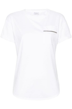 브루넬로 쿠치넬리 여성 티셔츠 COTTON T SHIRT WITH POCKET NB30