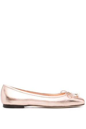 지미추 여성 플랫 슈즈 ELME FLAT METALLIC LEATHER BALLET FLATS NB30