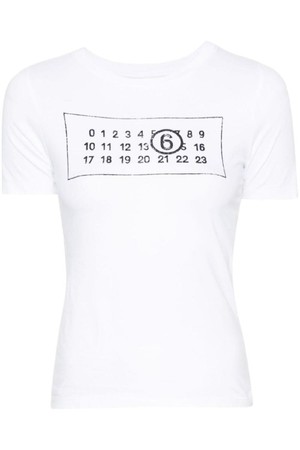 엠엠식스 메종마르지엘라 여성 티셔츠 LOGO COTTON T SHIRT NB30