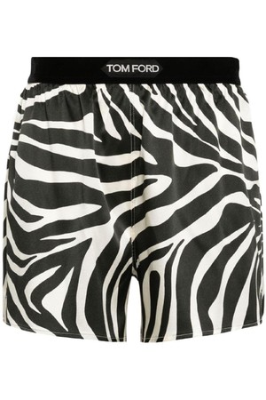 톰포드 여성 반바지 LOGO SILK ZEBRA PRINTED SHORTS NB30