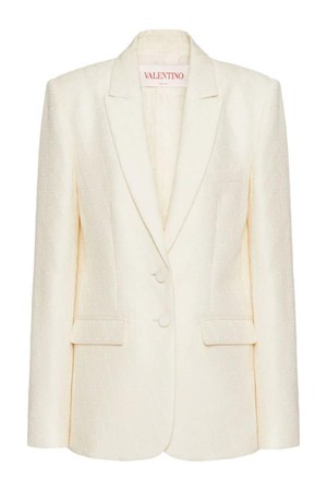 발렌티노 여성 자켓 TOILE ICONOGRAPHE WOOL AND SILK BLEND BLAZER JACKET NB30