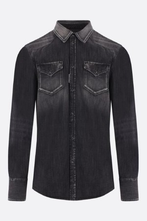 디스퀘어드2 남성 셔츠 distressed denim western shirt NB26