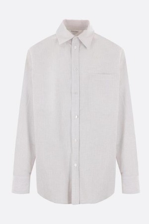 보테가 베네타 남성 셔츠 checked cotton and linen shirt with BV logo embroidery NB26